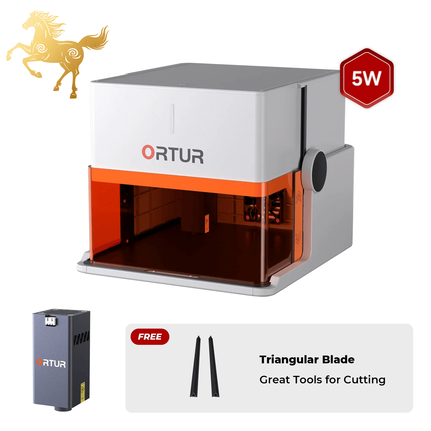 Ortur R1 Portable Laser Engraver White 5W + 1.3W IR