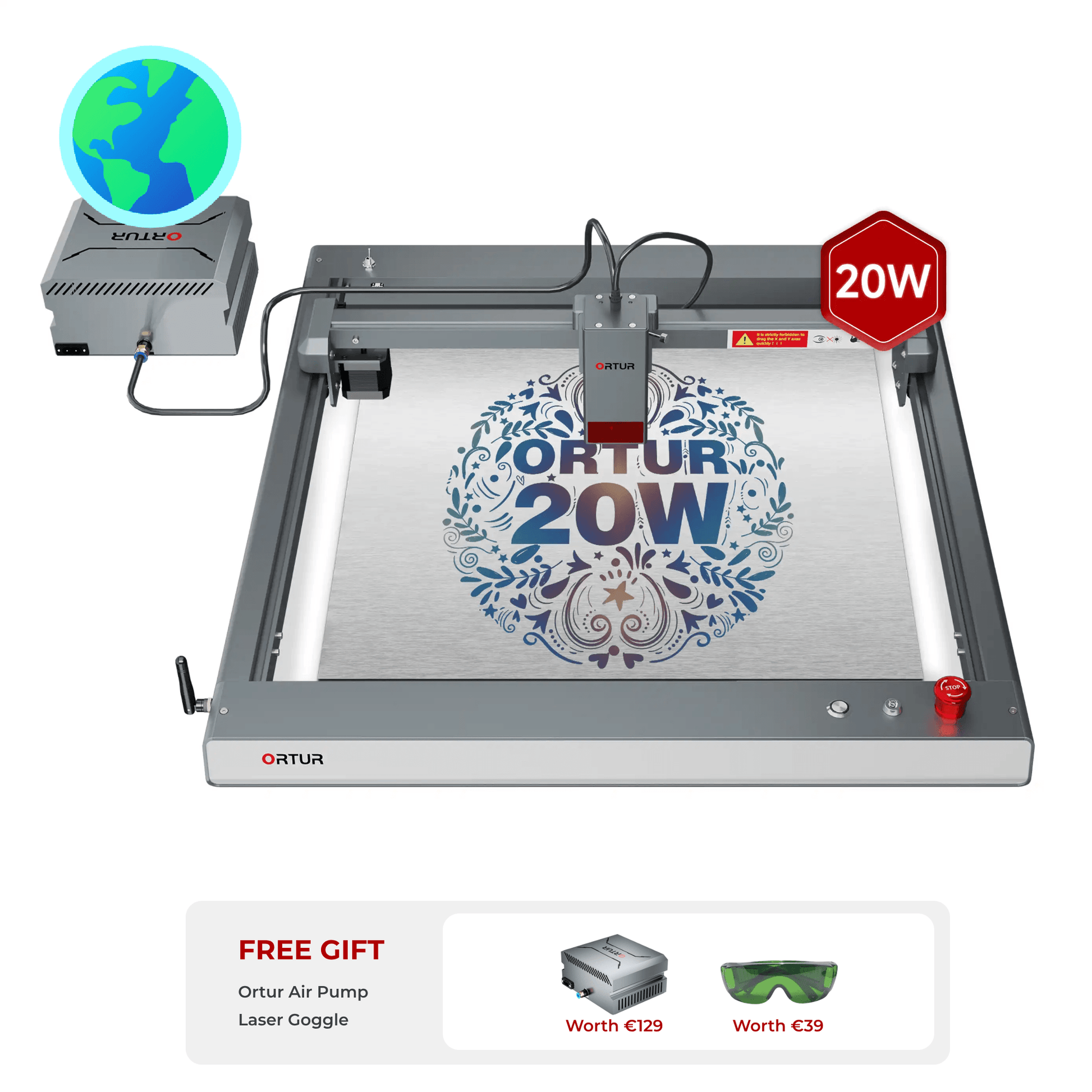 Ortur Laser Master 3 (LM3) Laser Engraving & Cutting Machine 20W (with Free Air Pump) OLM3 Basic