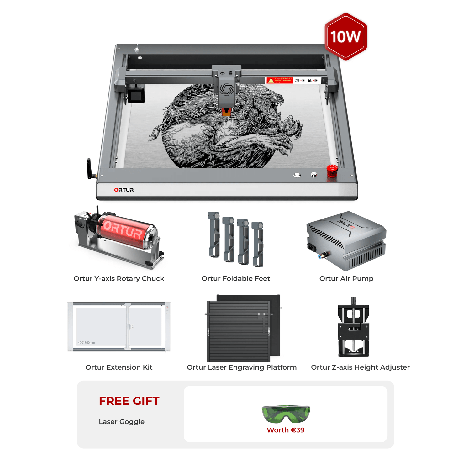 Ortur Laser Master 3 (LM3) Laser Engraving & Cutting Machine 10W OLM3 Business Bundle